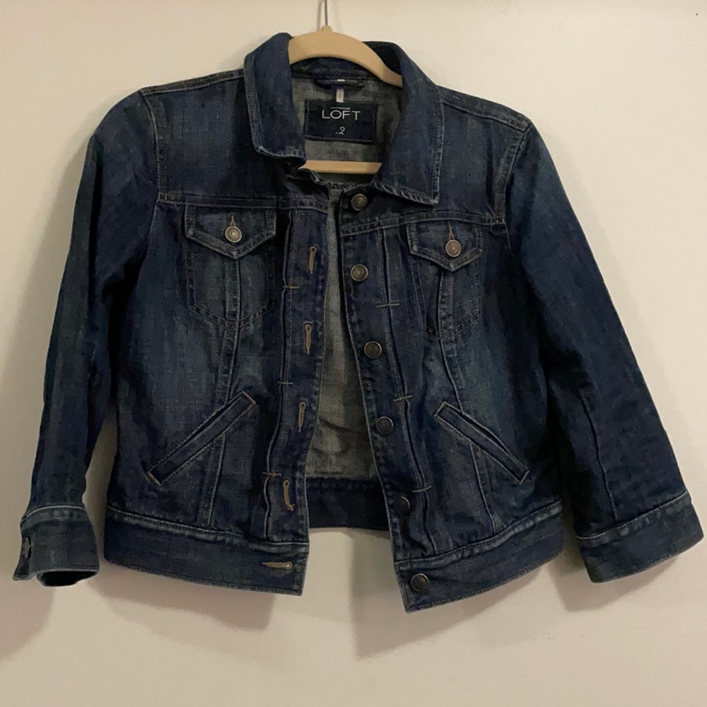 Loft Quarter Sleeve Jean Jacket